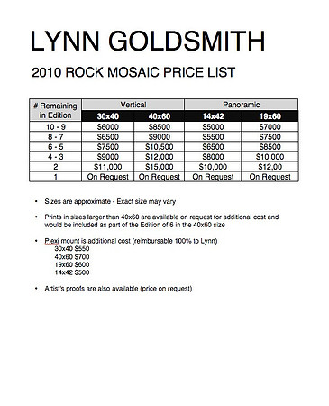 2010 mosaic pricelist
